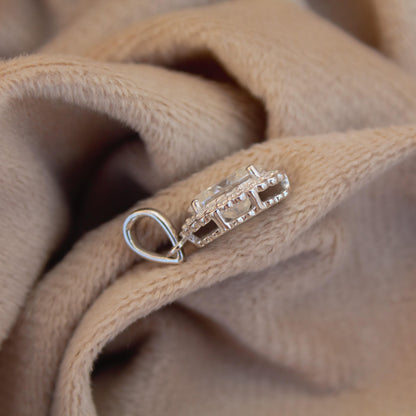 Solitaire Moissanite Statement Halo Pendant, 925 Sterling Silver Pendant, Oval Cut Pendant, Ready to Ship New Arrival Jewelry, Gift for Her