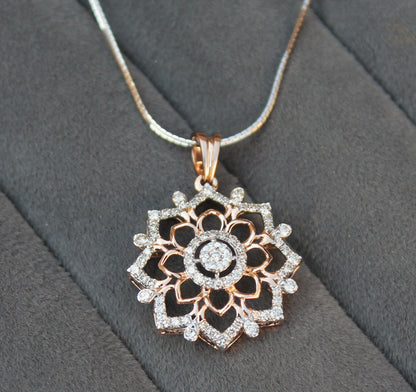 Natural Diamond Gold Jewelry For Anniversary Gift, 18K Real Gold Diamond Pendant Earring Set, IGI Certified Jewelry, Perfect Gift For Wife