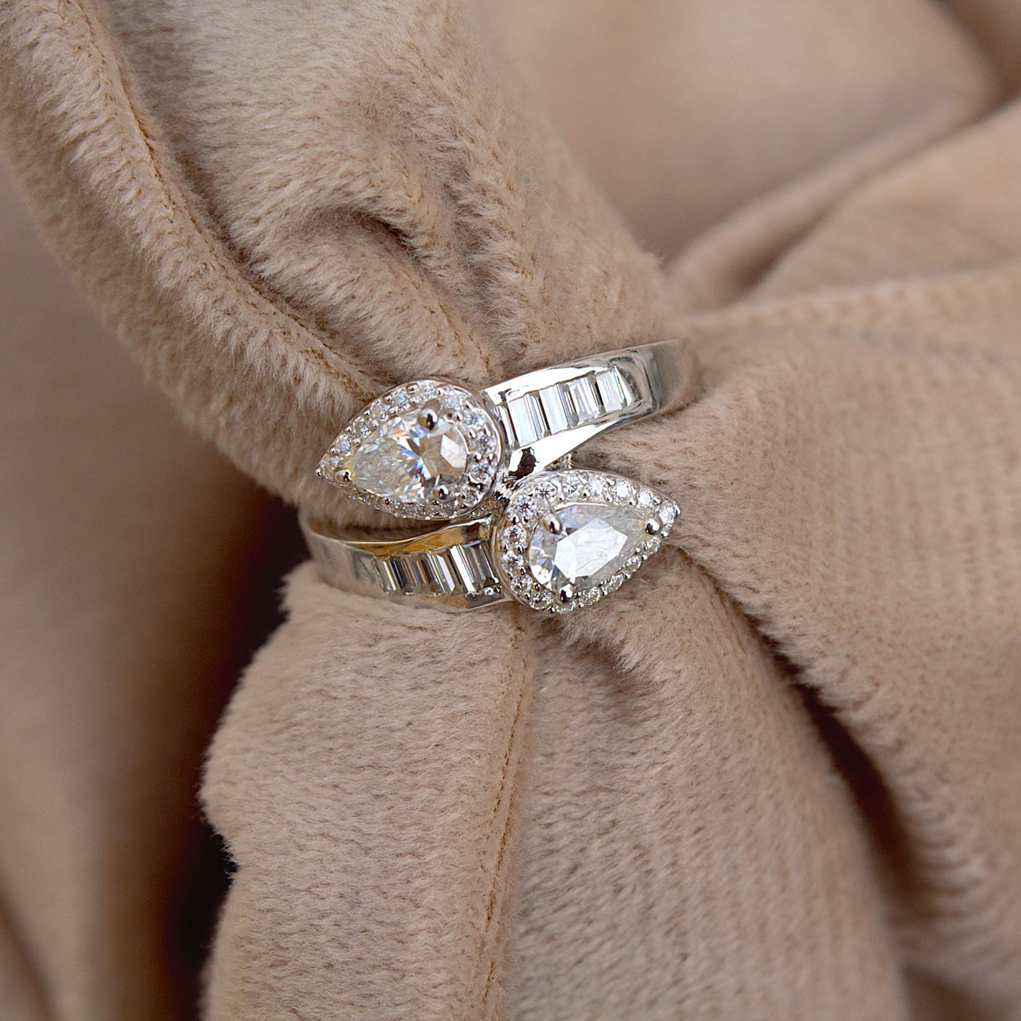 Pear Cut Moissanite Engagement Ring for Bride, 925 Sterling Silver Wedding Ring, Classic Anniversary Ring, Vintage Style Silver Ring US 6.5