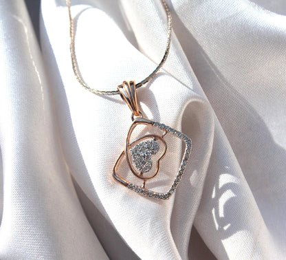 Certified Real Diamond Necklace Earrings Set, Gold Jewelry For Engagement, 18K Gold Necklace with Earrings, Perfect Anniversary Gift For Her