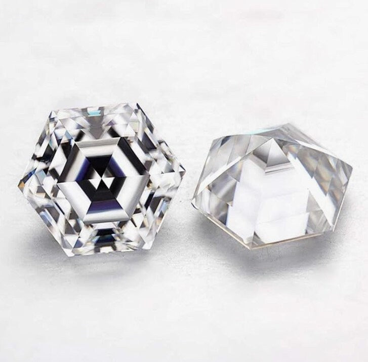 Hexagon Cut Moissanite D Color VVS1 Stone, GRA Certified Stone for Jewelry Making, 4 MM to 9 MM Available Sizes, Brilliant Cut Moissanite