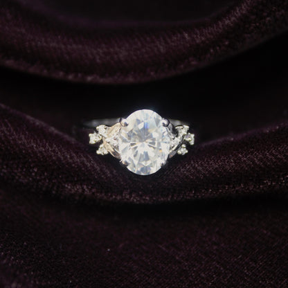 Sterling Silver Moissanite Ring, Statement Oval Cut Ring, Luxurious White Moissanite Jewelry, Cocktail Party Wear Ring, Graduation Gift
