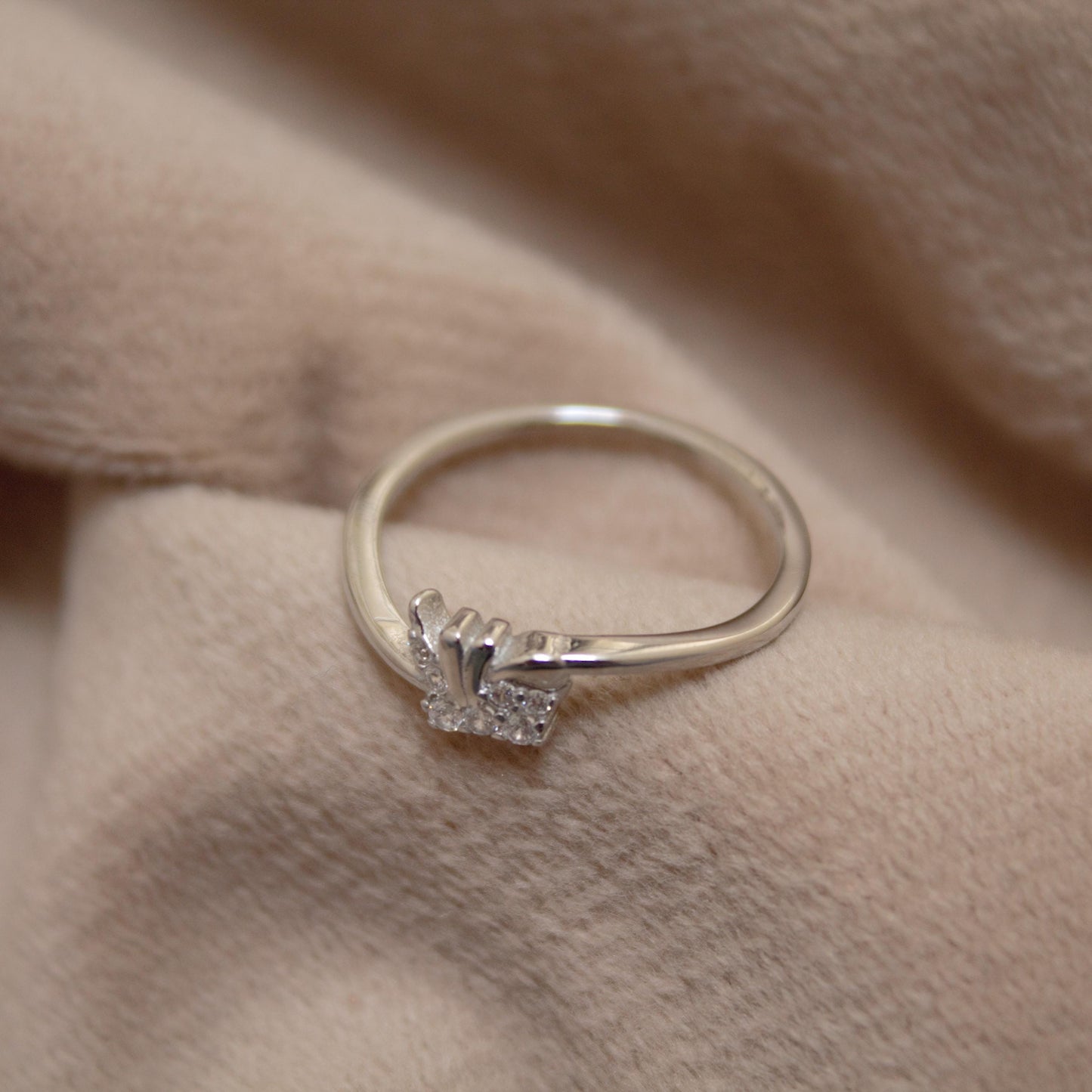 925 Sterling Silver CZ Ring With 925 Stamped, Cubic Zirconia Silver Jewelry, Dainty Lightweight 1 gram Handmade Birthday Gift for Daughter