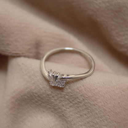 925 Sterling Silver CZ Ring With 925 Stamped, Cubic Zirconia Silver Jewelry, Dainty Lightweight 1 gram Handmade Birthday Gift for Daughter