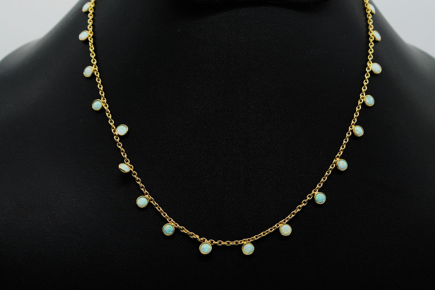 Opal Charm Necklace For Gift, Dainty Opal Jewelry, October Birthstone Necklace, 925 Sterling Silver Necklace for Wife, Opal Charm Necklace