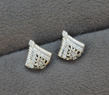 Beautiful Bridal Gold Jewelry Set, Real Diamond Dainty Necklace and Earring Set, Designer Statement 18K Gold Certified Jewelry for Women