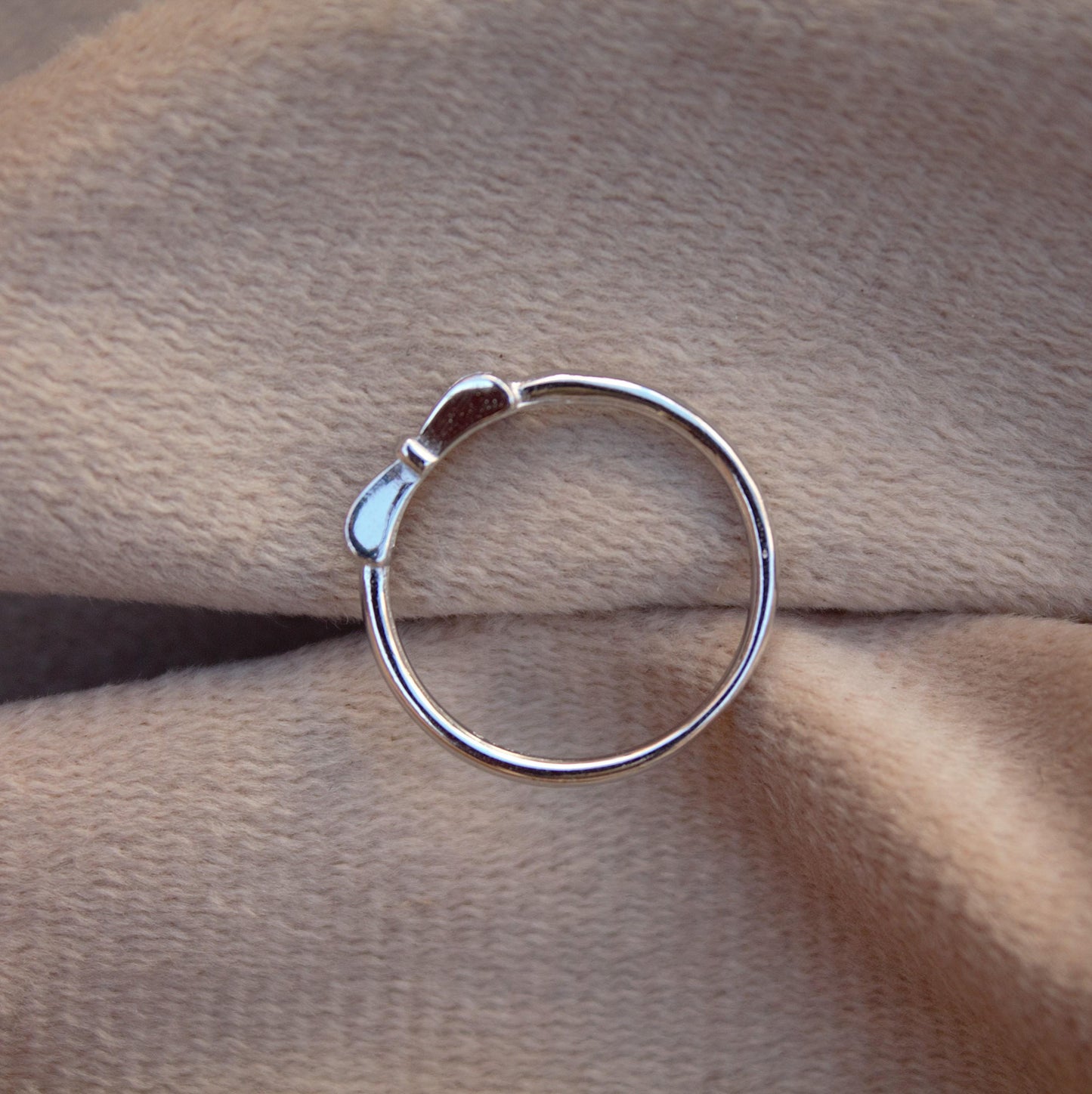 Bow Silver Ring, Cubic Zirconia Bow Ring, Pretty Tiny Ring for Girls, Minimalist 925 Sterling Silver Jewelry, Thin Ring, Unique Jewelry Gift