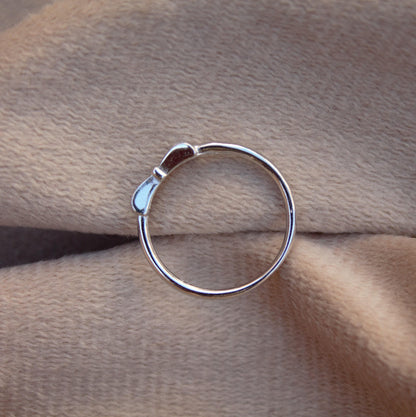 Bow Silver Ring, Cubic Zirconia Bow Ring, Pretty Tiny Ring for Girls, Minimalist 925 Sterling Silver Jewelry, Thin Ring, Unique Jewelry Gift