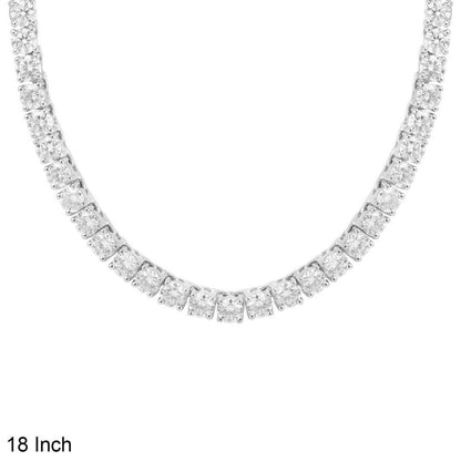 Moissanite Tennis Necklace, Iced Out Necklace Chain,3mm, 4mm, 5mm Moissanite Tennis Necklace, 925 Sterling Silver Necklace for Birthday Gift