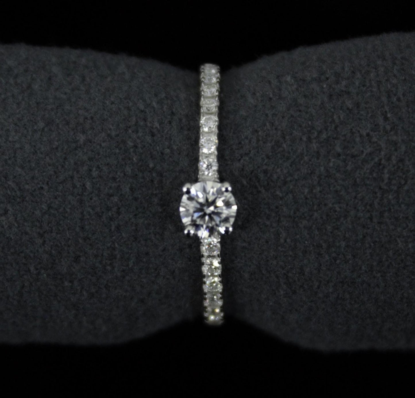 Minimalist Round Cut Moissanite Ring in 925 Sterling Silver, Solitaire Silver Ring, Stackable Promise Ring, Wedding Gift for Bridesmaids