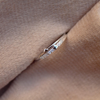 Unique Minimalist 925 Sterling Silver CZ Promise Ring for Her, Dainty & Elegant Small Cubic Zirconia Engagement Band, Stackable Thumb Ring