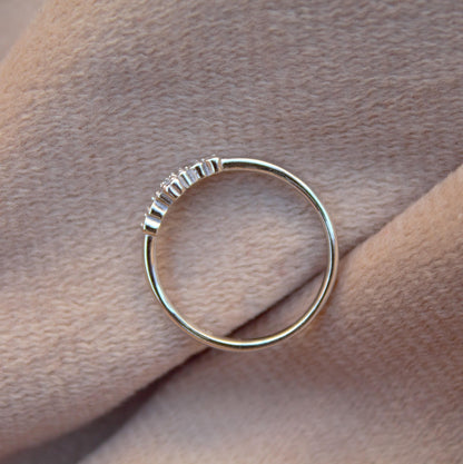 Women Engagement Ring, Art Deco Ring, Cubic Zirconia Silver Ring, 925 Sterling Silver Ring, Everyday Ring, Promise Ring, Delicate Ring Gift