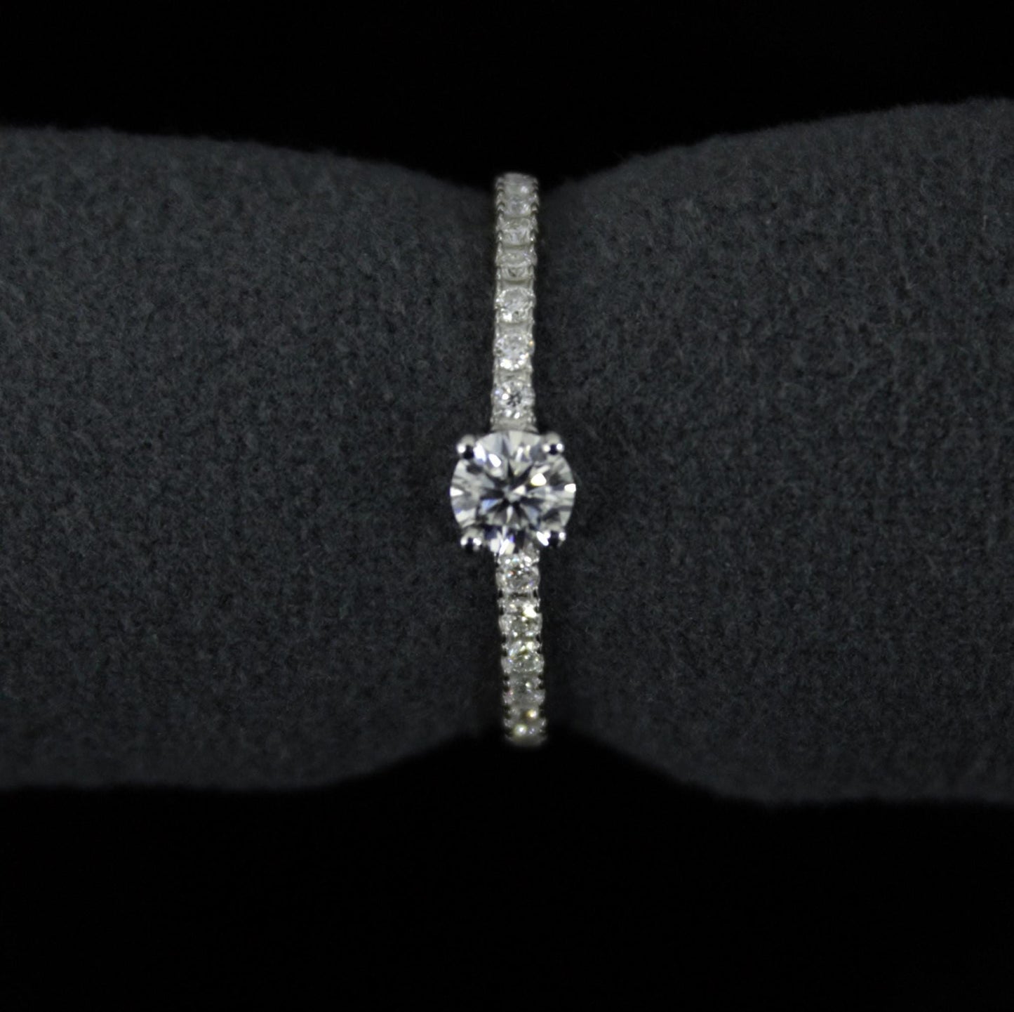 Minimalist Round Cut Moissanite Ring in 925 Sterling Silver, Solitaire Silver Ring, Stackable Promise Ring, Wedding Gift for Bridesmaids