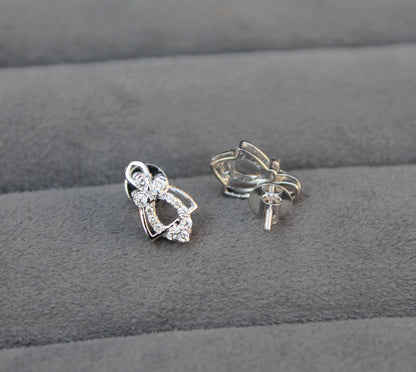 18K Gold Diamond Necklace Earrings Set, Solid Gold Jewelry Set, Statement Jewelry, Certified Diamond Pendant with Chain, Gold Stud Earrings