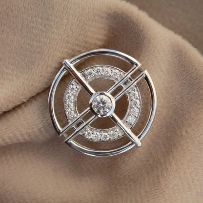 Vintage Moissanite Silver Pendant, 925 Sterling Silver Pendant, Handmade Pendant for Her, Round Shape Pendant, White Moissanite Jewelry Gift