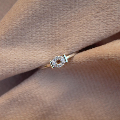 Round Silver CZ Ring, Tiny Silver Ring, Dainty Cubic Zirconia Ring, Handmade Vintage Ring, Promise Ring, Silver CZ Jewelry, Ready To Ship