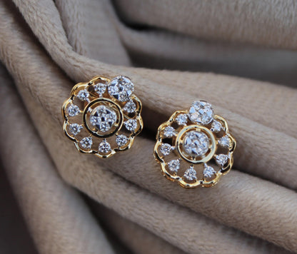 IGI Certified Gold Diamond Jewelry, Natural Diamond Earring With Necklace Set, 18K Gold Diamond Jewelry, Designer Diamond Set Gift For Her