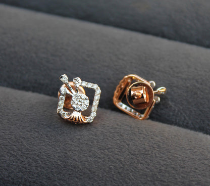 18k Rose Gold Lightweight Jewelry Set, iGi Certified Diamond Jewelry, Beautiful HI Color VS-SI Clarity Natural Diamond, Designer Diamond Set