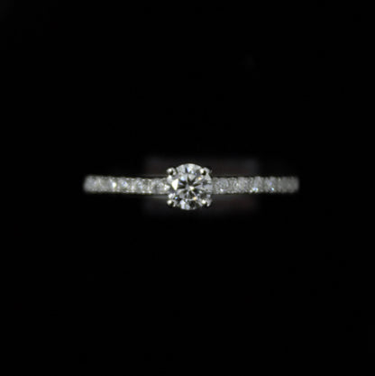 Minimalist Round Cut Moissanite Ring in 925 Sterling Silver, Solitaire Silver Ring, Stackable Promise Ring, Wedding Gift for Bridesmaids