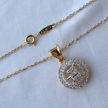 4.04 gram Necklace with 3.31 gram Earrings Set, Pendant Chain with Lightweight Earrings, High Quality Diamond Necklace Earring Set