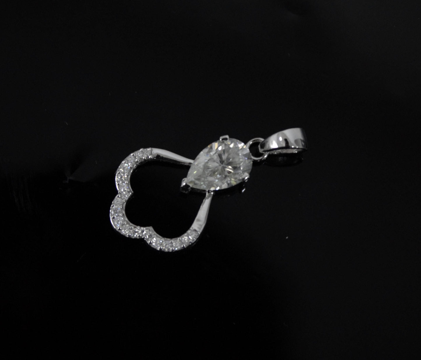 White Moissanite Pendant in 925 Sterling Silver, Designer Silver Pendant for Chain, White Stone Dainty Pendant, Silver Charm Pendant Jewelry