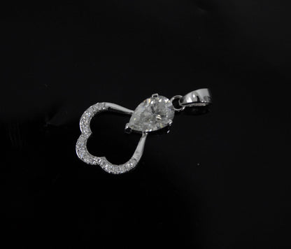 White Moissanite Pendant in 925 Sterling Silver, Designer Silver Pendant for Chain, White Stone Dainty Pendant, Silver Charm Pendant Jewelry