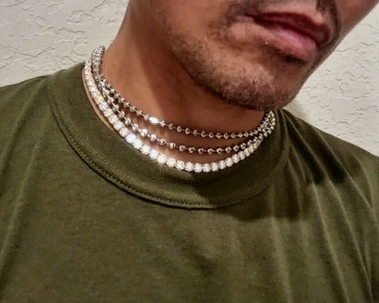 Solid Gold Moissanite Tennis Necklace, Elegant Necklace, Iced Out Necklace, Infinity Chain Necklace, Miami Necklace, 6 MM Moissanite Jewelry