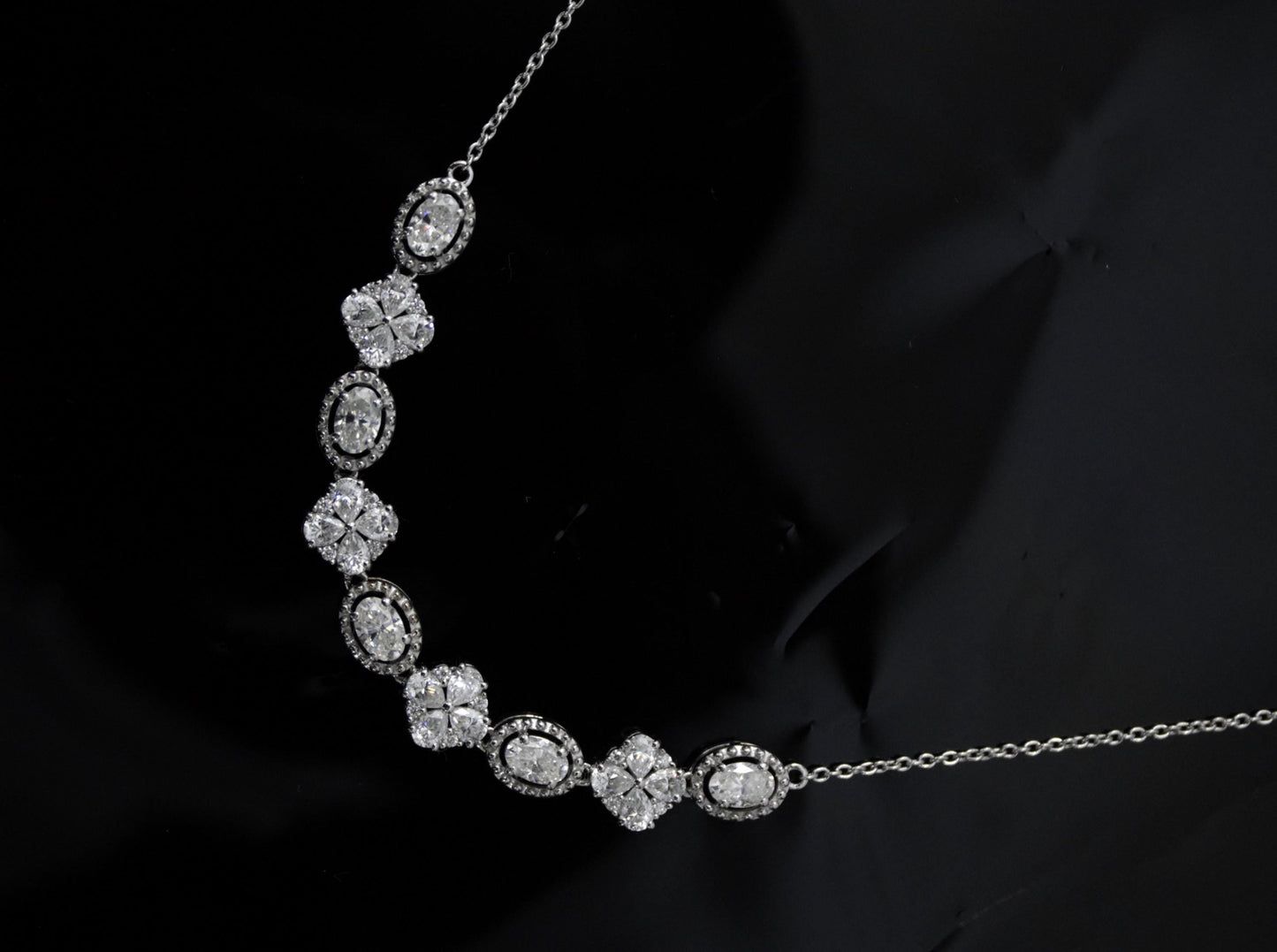 925 Solid Sterling Silver Moissanite Necklace, Minimalist Chain Necklace for Women, White Moissanite Jewelry, Handmade Silver Necklace Gift