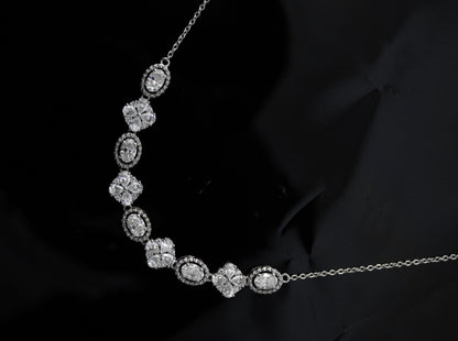 925 Solid Sterling Silver Moissanite Necklace, Minimalist Chain Necklace for Women, White Moissanite Jewelry, Handmade Silver Necklace Gift