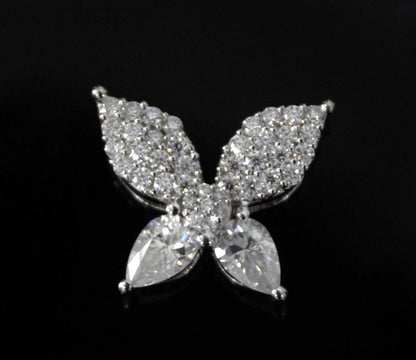 Butterfly Shape Moissanite 925 Sterling Silver Pendant, Minimalist Jewelry, Silver Dainty Pendant, Prong Pendant, Perfect Gift for Daughter