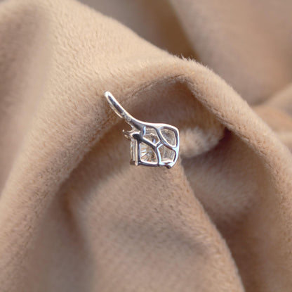 Minimalist Silver Moissanite Pendant, Cushion Shape Prong Set Pendant, 925 Sterling Silver Pendant, Dainty Graduation Gift for Daughter