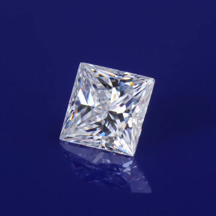 Princess Cut Moissanite with GRA Certificate, Loose Square Moissanite Jewelry Making Supplies, Eye Clean Quality D Color VVS1 Grade Stone