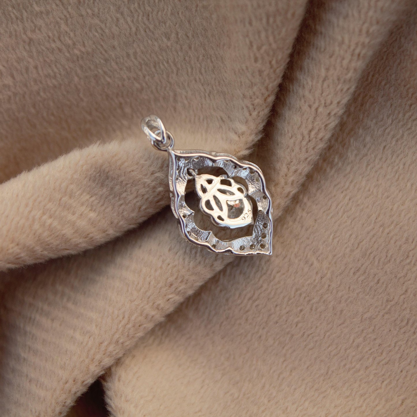 Minimalist Silver Charm Pendant, Moissanite Solitaire Halo Pendant, 925 Sterling Silver Pendant, Dainty Moissanite Pendant Gift for Women