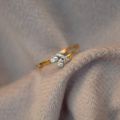 Dainty Natural Diamond Ring With Solid Gold, 18K Gold Jewelry, IGI Certified Diamond Jewelry, Minimalist Gold Wedding Gift for Women