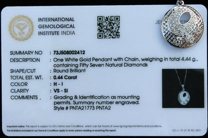 IGI Certified Gold Diamond Jewelry Set, 18K Gold Necklace and Earring Set, Real Diamond Jewelry for Women, Vintage Gift, Lightweight Jewelry