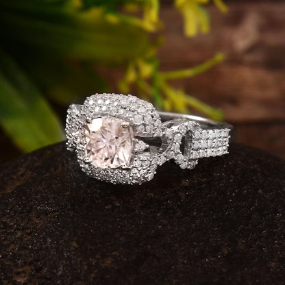 Art Deco Lab Diamond Ring, Cushion Cut Engagement Ring, Gold Wedding Ring, Victorian Style Cocktail Ring, Perfect Gift for Bridesmaids