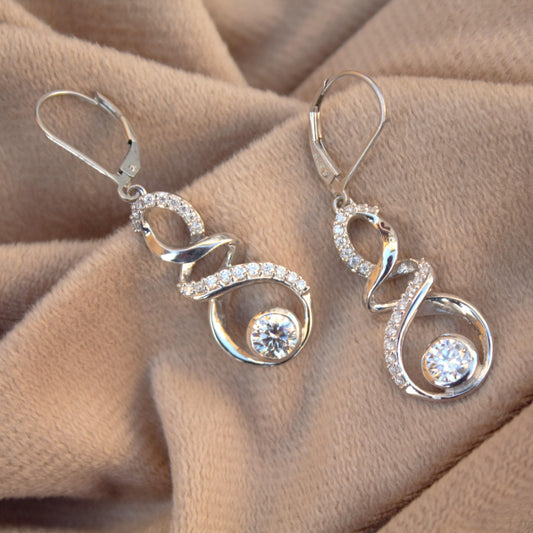 Moissanite Dangle Earring, Lever Back 925 Sterling Silver Earrings, Drop & Dangle Earrings for Women, Beautiful Birthday Gift for Daughter