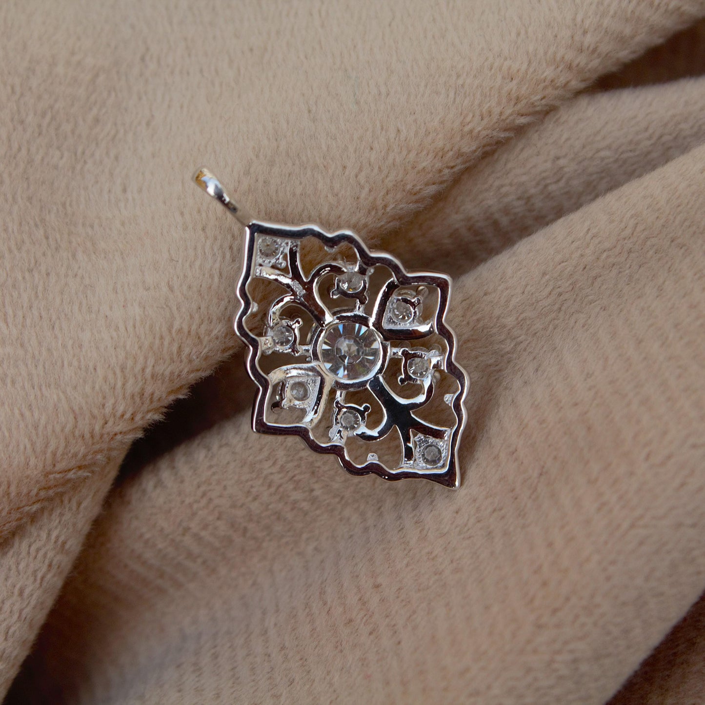 Moissanite 925 Sterling Silver Designer Pendant, Moissanite Jewelry For Her, Minimalist Charm Pendant, Tiny Pendant, Wedding Gift for Bride