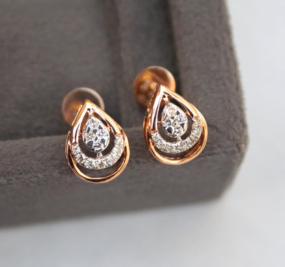 IGI Certified VS-SI Necklace & Earrings, Real Diamond Designer Necklace Earrings Set for Women, 18k Rose Gold Beautiful Combo Set