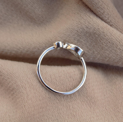 925Sterling Silver Moissanite Anniversary Ring, Pear and Round Cut Stone Ring, Minimalist Stackable Ring, Perfect Moissanite Jewelry for Her