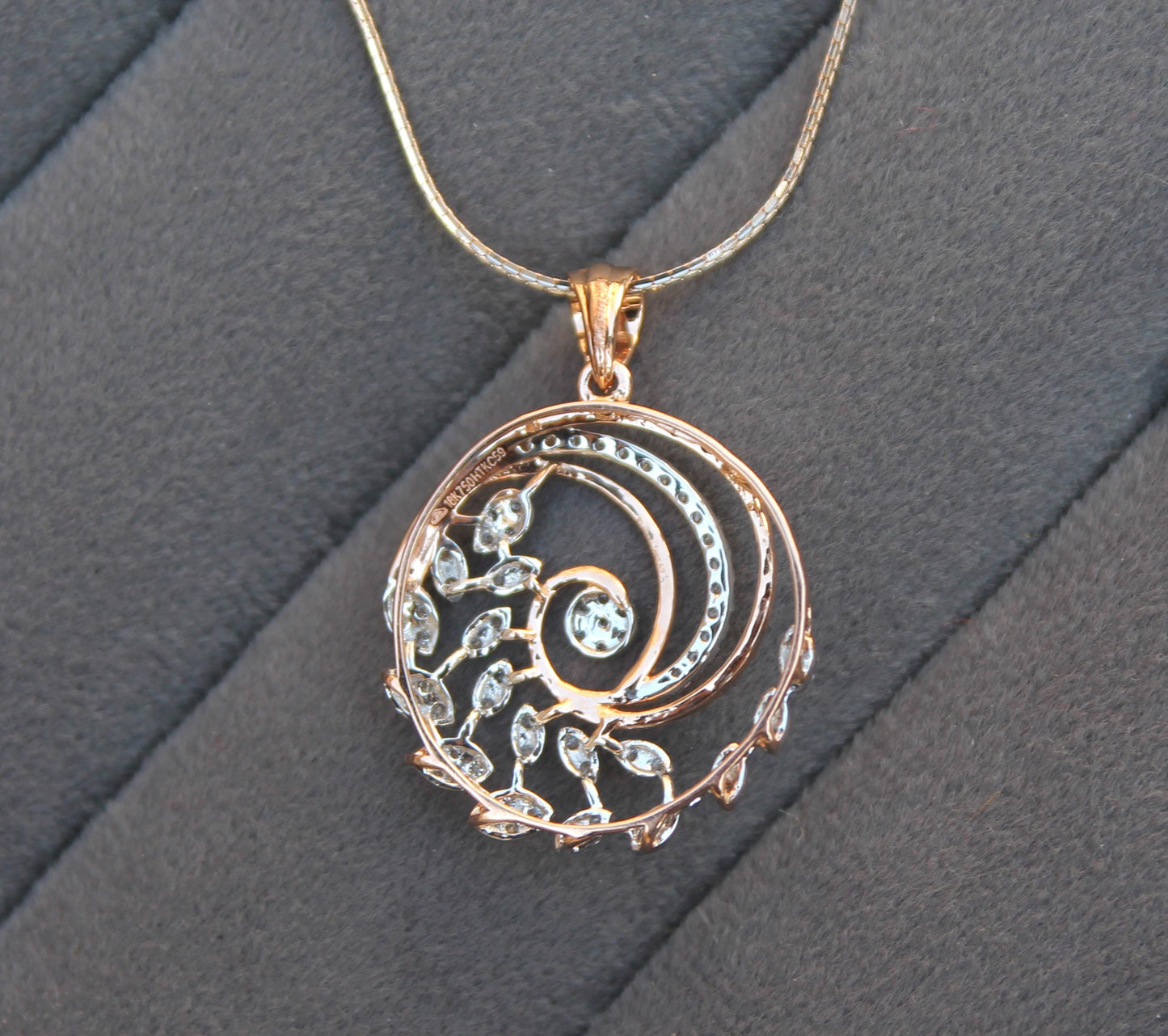 Rose Gold Necklace Earrings Set, Bridal Wedding Jewelry Set, 18k Solid Gold Necklace with Earrings, IGI Certified Natural Diamond Jewelry