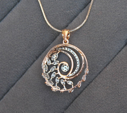 Rose Gold Necklace Earrings Set, Bridal Wedding Jewelry Set, 18k Solid Gold Necklace with Earrings, IGI Certified Natural Diamond Jewelry