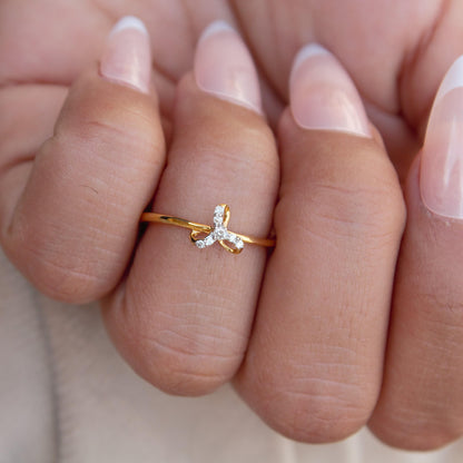 18K Real Gold Diamond Ring, H-I Color SI Clarity for Anniversary Gift, Seven Stone Natural Diamond Ring, Melee Natural Diamond Gold Ring