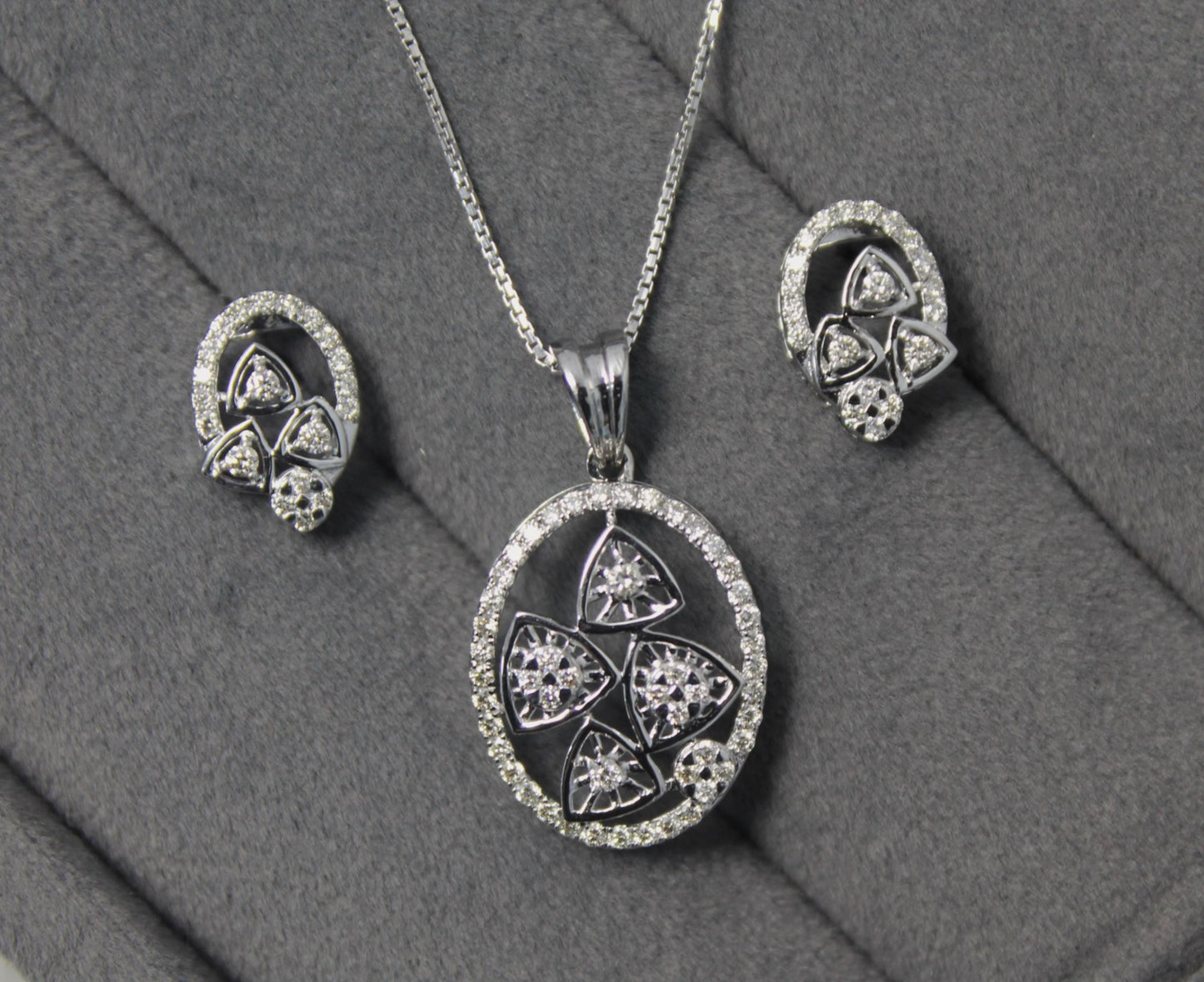 Solid Gold Earring Necklace Set, 18K Gold Diamond Necklace Set, IGI Certified Diamond Jewelry, Natural VS - SI Diamond Designer Jewelry Set