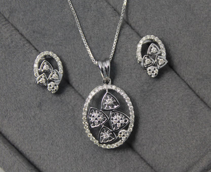 Solid Gold Earring Necklace Set, 18K Gold Diamond Necklace Set, IGI Certified Diamond Jewelry, Natural VS - SI Diamond Designer Jewelry Set