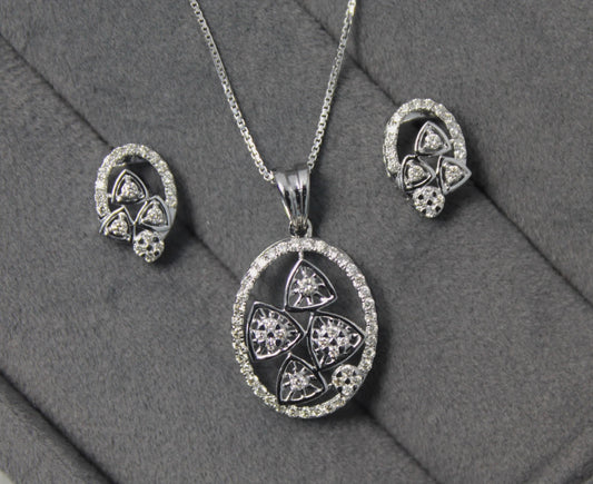 Solid Gold Earring Necklace Set, 18K Gold Diamond Necklace Set, IGI Certified Diamond Jewelry, Natural VS - SI Diamond Designer Jewelry Set