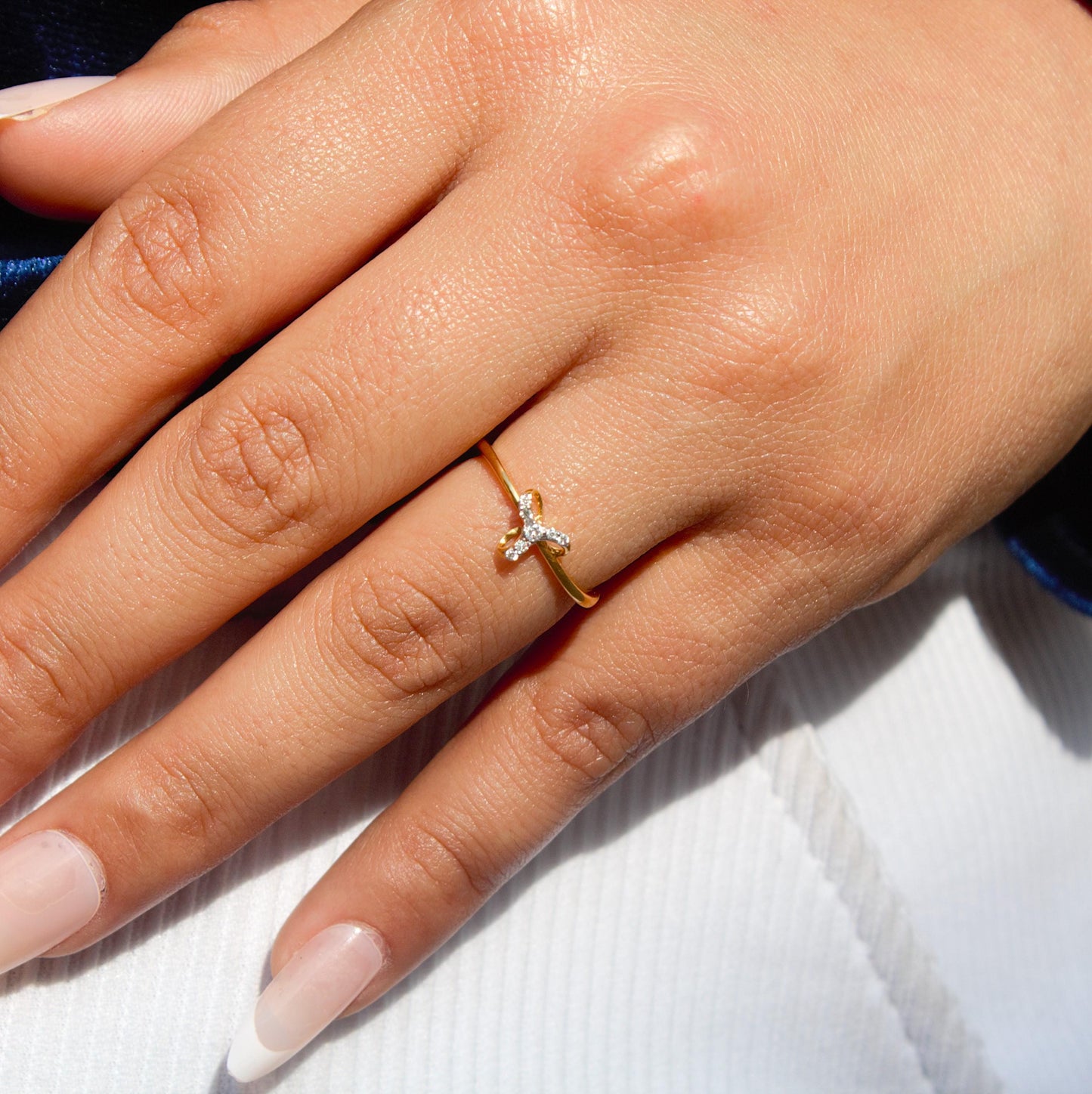 18K Real Gold Diamond Ring, H-I Color SI Clarity for Anniversary Gift, Seven Stone Natural Diamond Ring, Melee Natural Diamond Gold Ring