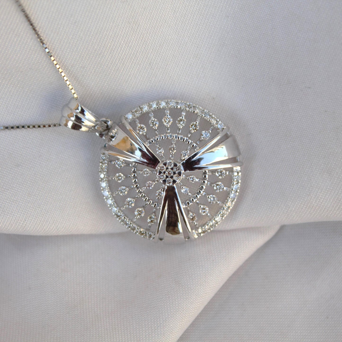 White Gold Cluster Pendant, Real Diamond 18K Gold Jewelry with IGI Certificate, Delicate Pendant With Chain Necklace for Birthday Gift