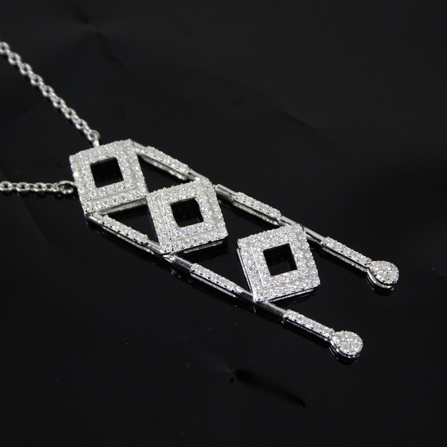 Designer Moissanite Pendant With Chain, 925 Sterling Silver Moissanite Chain Necklace, Elegant Beautiful Anniversary Gift For Special One