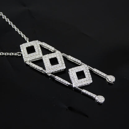 Designer Moissanite Pendant With Chain, 925 Sterling Silver Moissanite Chain Necklace, Elegant Beautiful Anniversary Gift For Special One